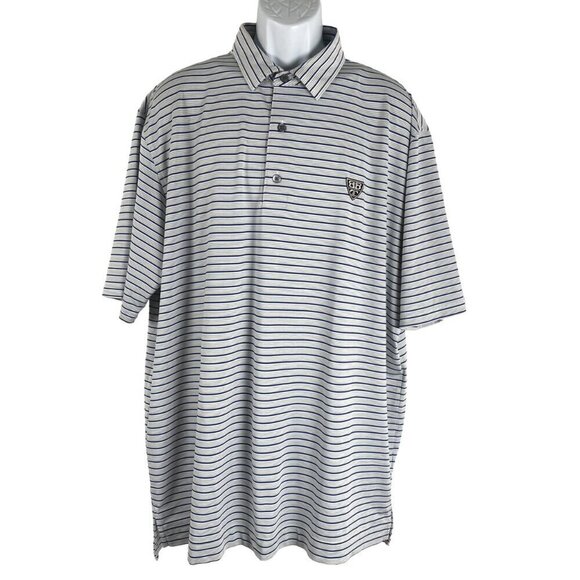 Footjoy Polo Shirt Mens 2XL‎ Short Sleeve Golf Striped Polyester Blend TP-2590 - Picture 1 of 8